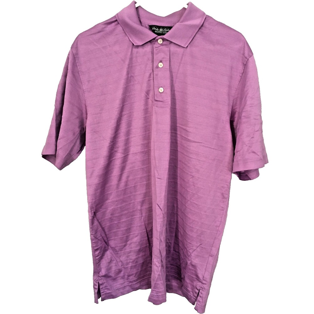 Brooks Brothers Polo Shirt Mens Large Purple 346 Country Club Performance Golf